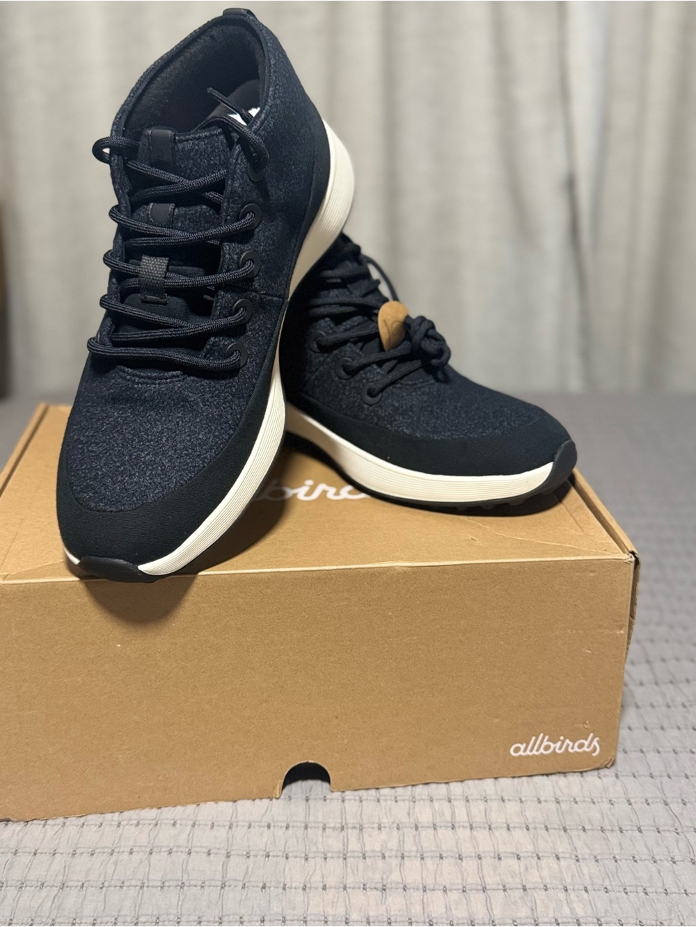 Allbirds Wool Runner NZ Mid Waterproof, Natural Black, Men's 14, New